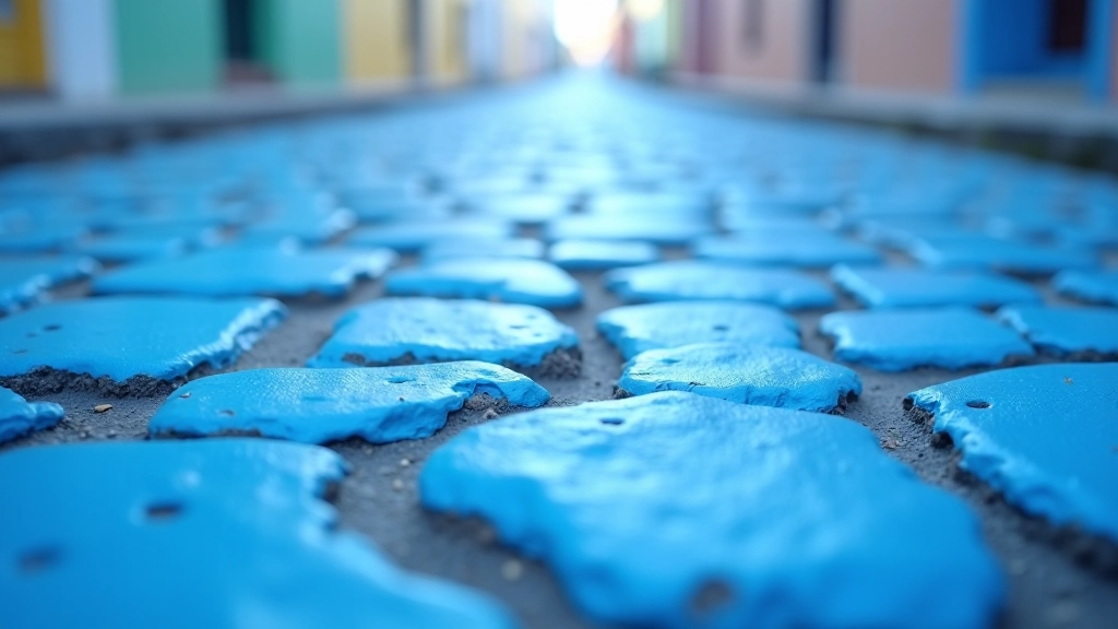 Detalle de adoquines azules históricos